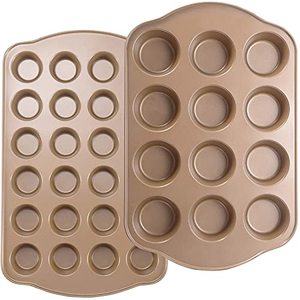 This Baking Set Includes Both a Muffin Pan and Mini Muffin Pan, Perfect for Making Delicious Muffins